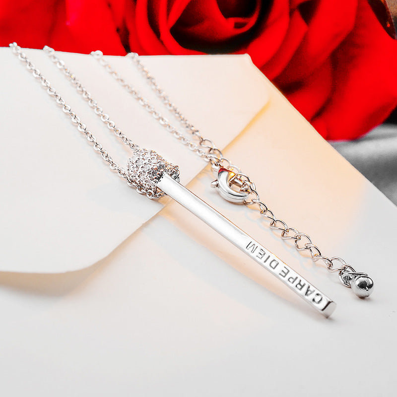 "Light My Fire" pendant with "carpe diem" engraving