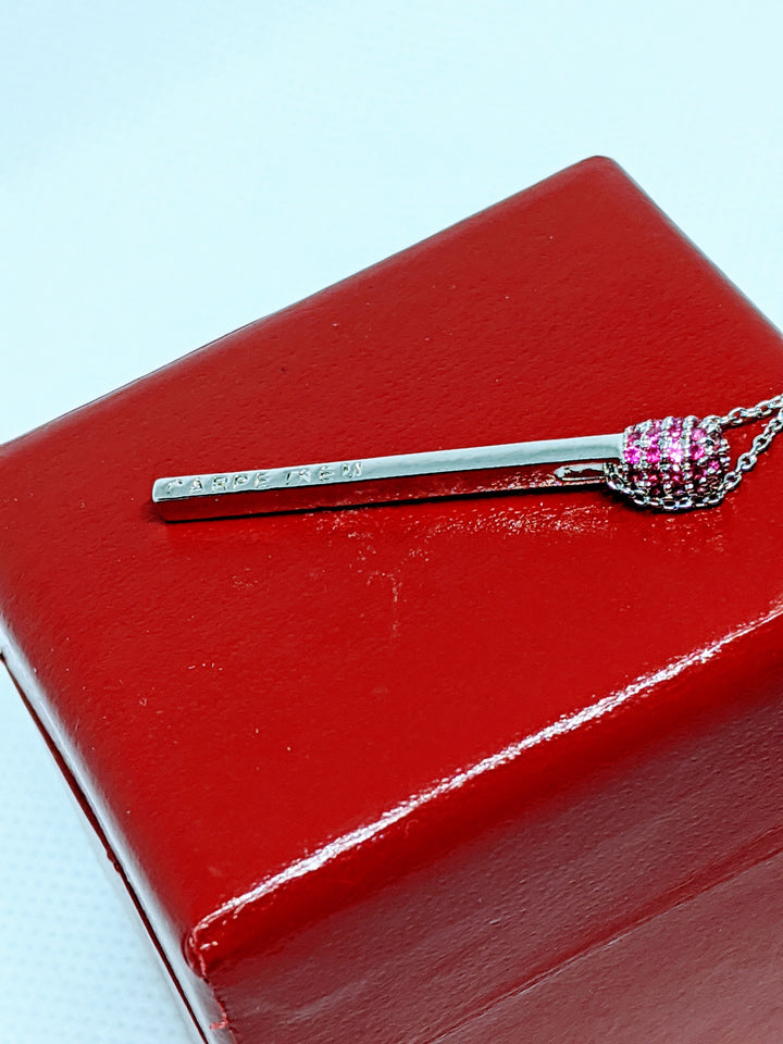 "Light My Fire" pendant with "carpe diem" engraving